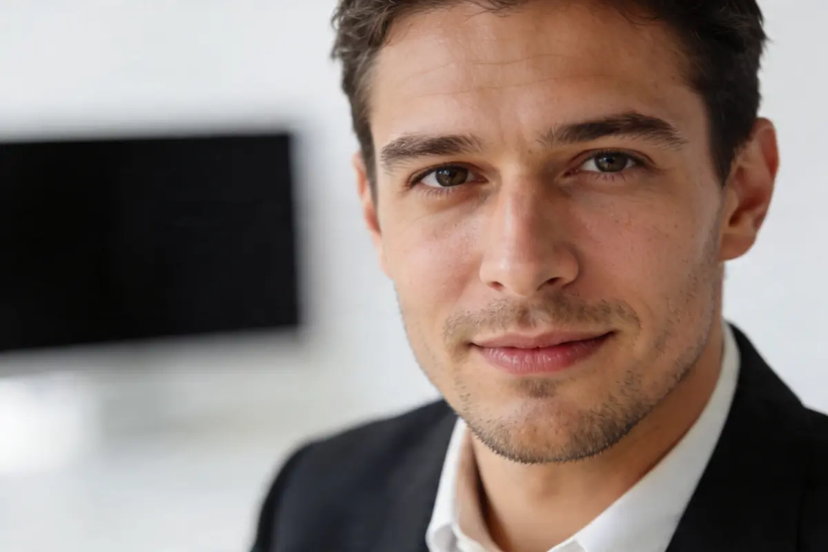 Business owner planning customer support automation in a minimalist workspace