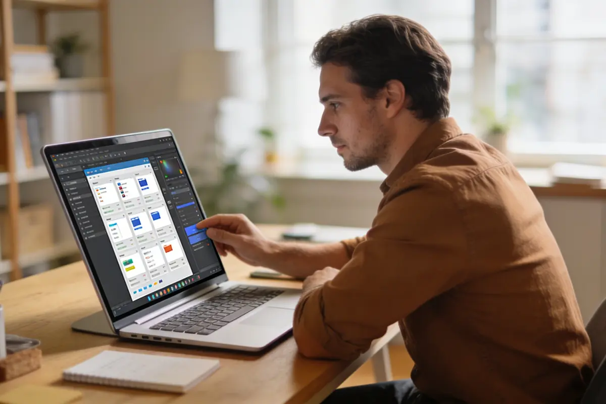 Founder comparing chatbot software pricing and support workflows on a laptop in natural light
