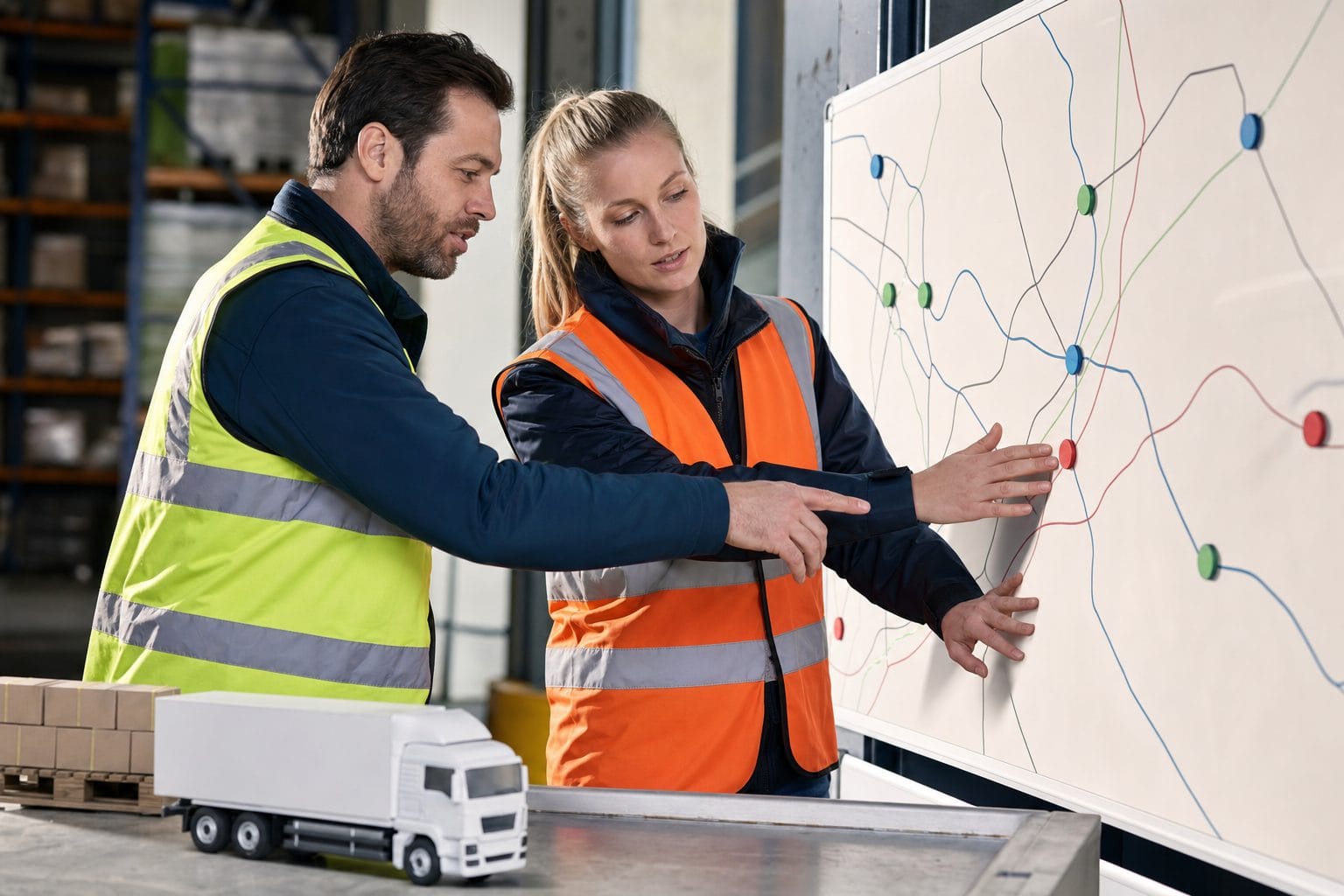 Freight sales specialist and operations planner routing a qualified shipment enquiry