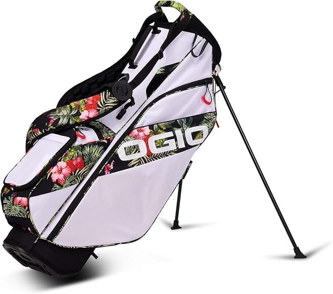 Ogio Fuse golf stand bag with self-balancing double strap and insulated bottle holder