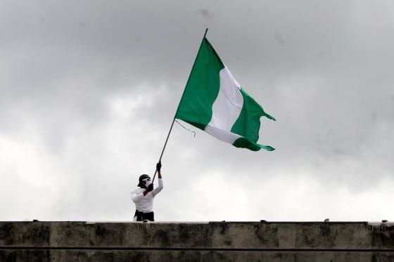 Nigerian flag at half mast following the deadly Kwara State massacre by Lakurawa militants