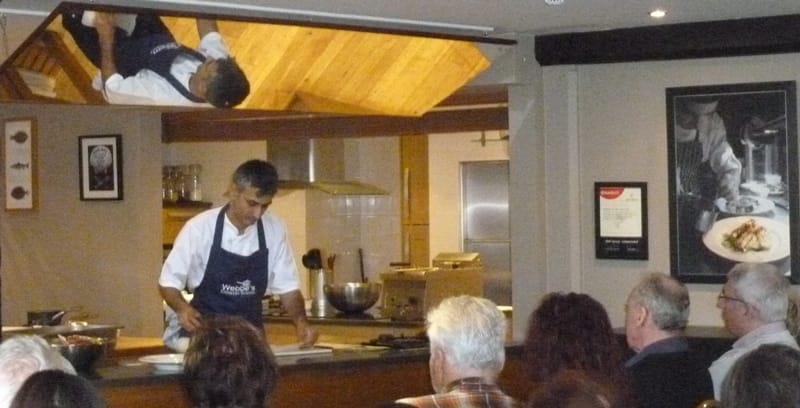 Paul Webbe shows how to remove the excess scallop with precision