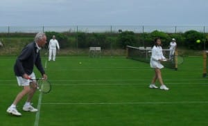 A study in concentration as Martin Grenfell marks the ball