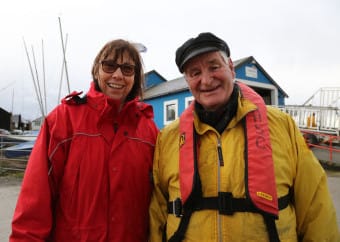 Commodore Caroline Wylson and club president Carey Marsh