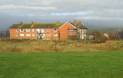 One of the drainage basins in Valley Park which captures heavy rainfall 