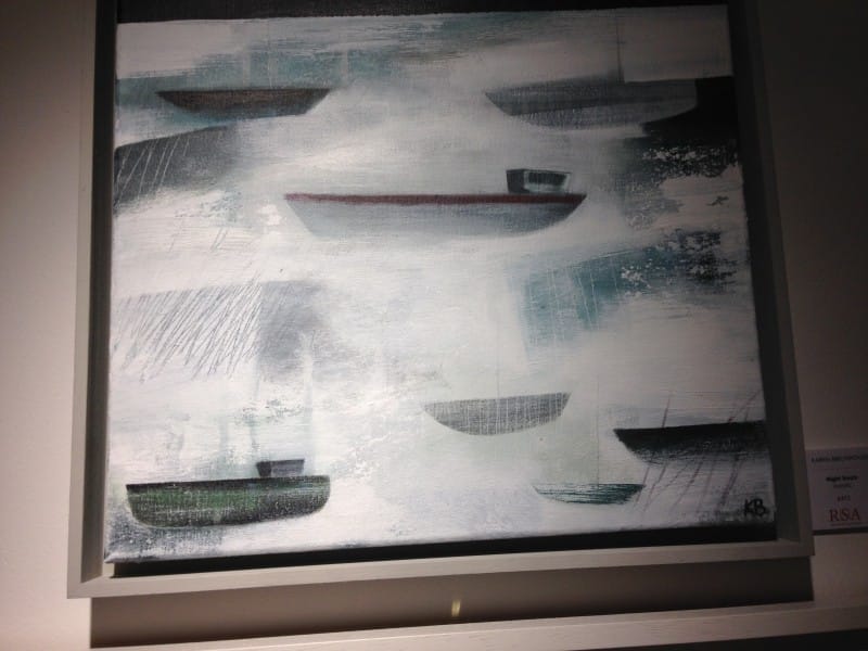 Waves on a beached boat by Denise Franklin