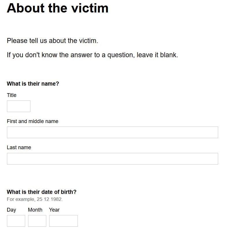reporting a crime