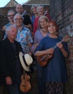 Rye Ukulele Orchestre, Justine and Pam are 1st and 2nd on the right