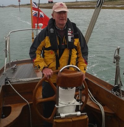 The new editor at the helm of Hugh Redman's very beautiful yacht, Helena Anne