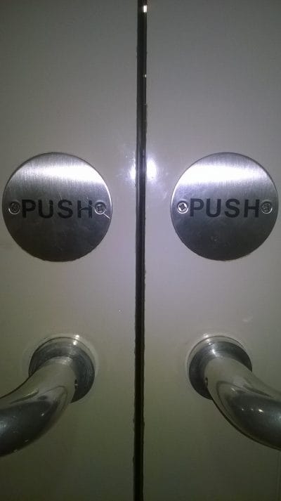 De La Warr auditorium door to the opera PUSH 