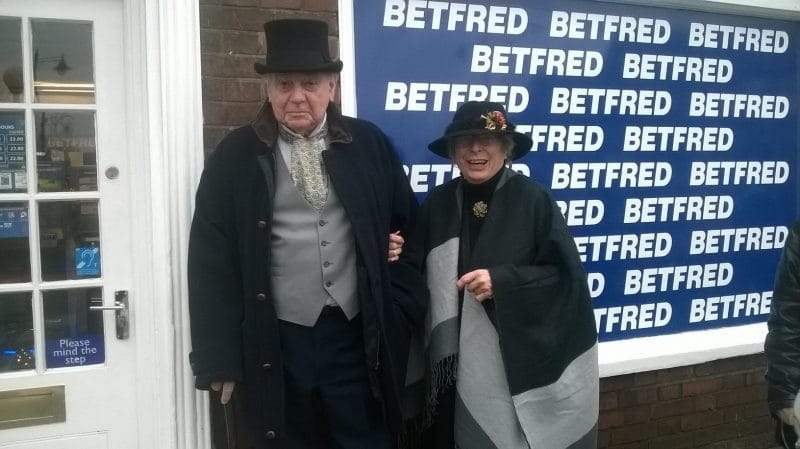 Noel and Kathy getting into the festive mood