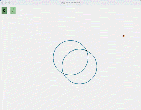 python drawing tool showing equilateral triangle being created