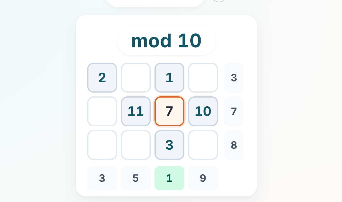 The puzzle with a 7 added in row 2 and column 3. 