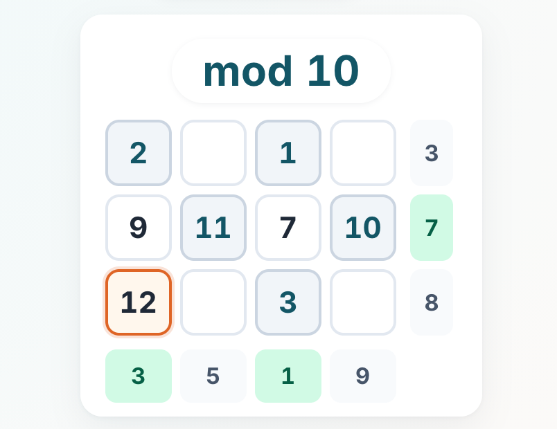 The puzzle with a 9 and 12 added so the first column is 2,9, 12. 