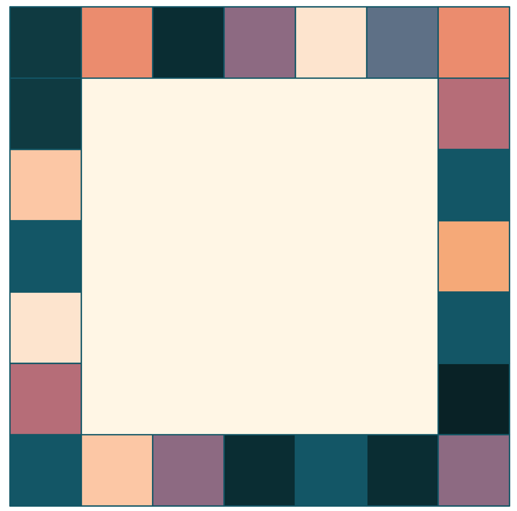 A large square framed by 24 squares