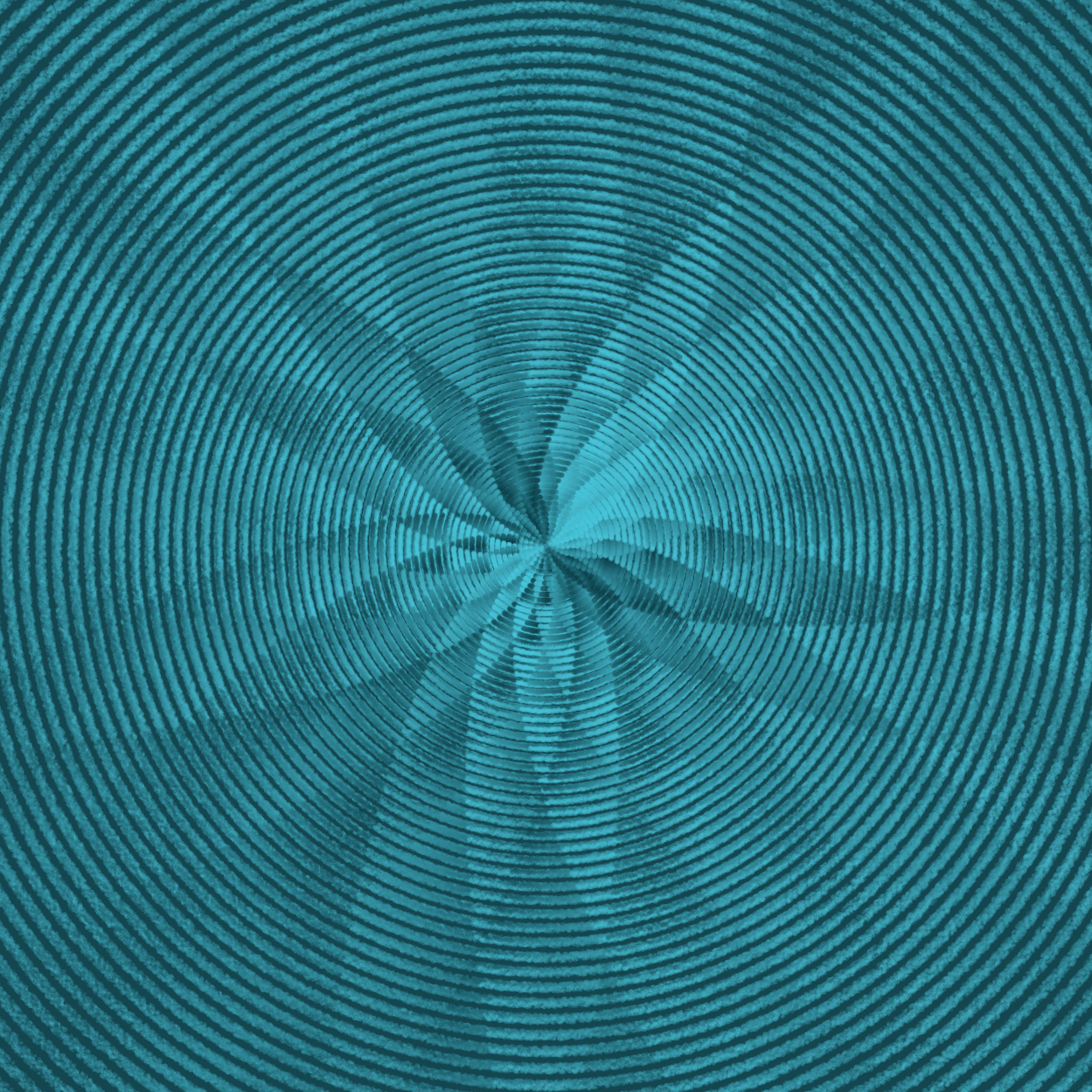 star-like petals rotate with sketchy chalk texture and drawn through colors on the radial lines with different shades of teal