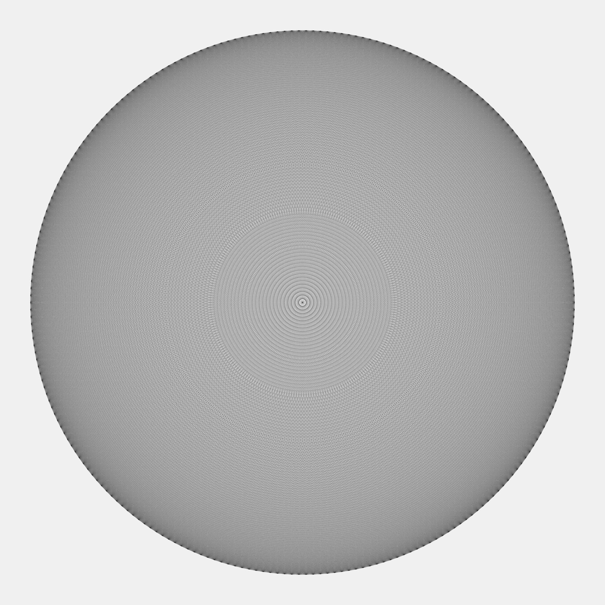 The complete graph of 238 - but it just looks like grey concentric circles with black dots on the edges.