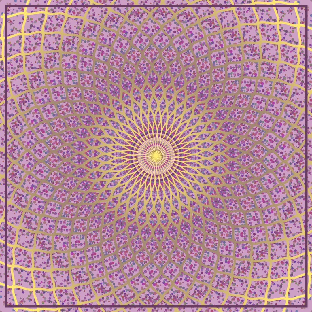 islamic inspired art mandala with rose and gold