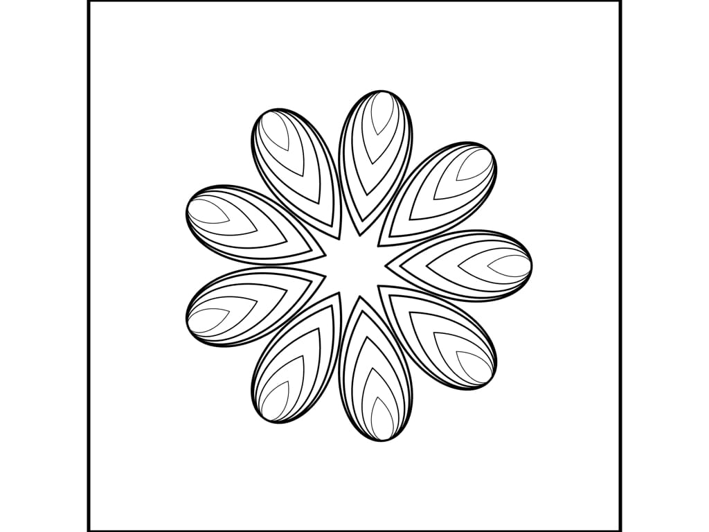 Foliums in circle almost like peacock feathers