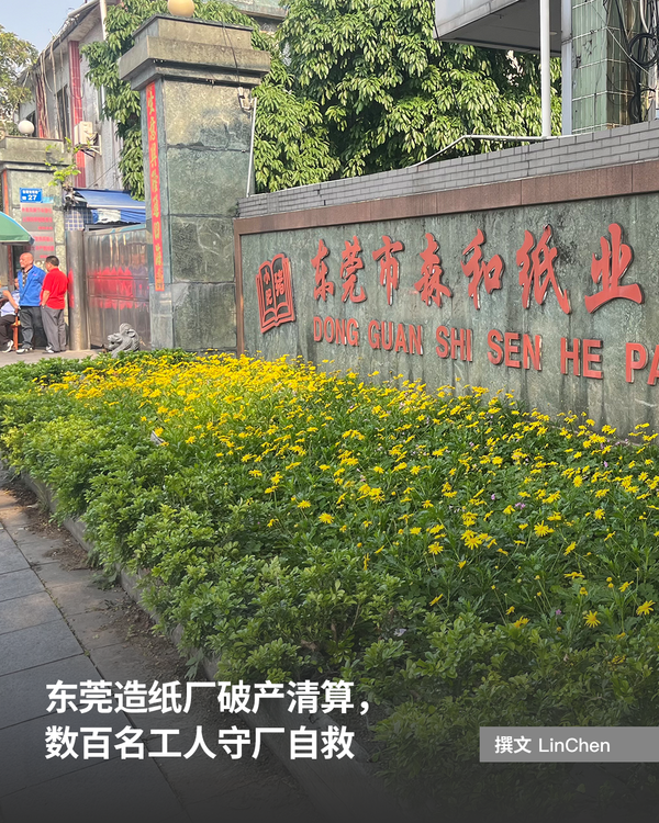 东莞造纸厂破产清算，数百名工人守厂自救