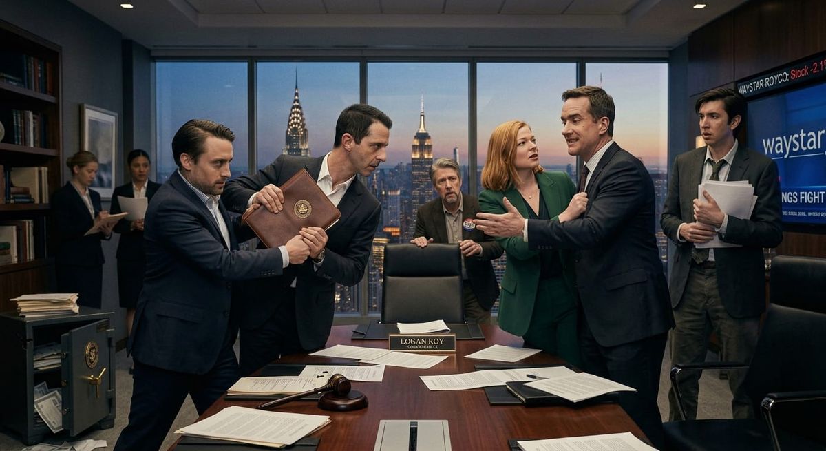 Why Succession Works: Narrative Thermal Equilibrium and Power Shifts