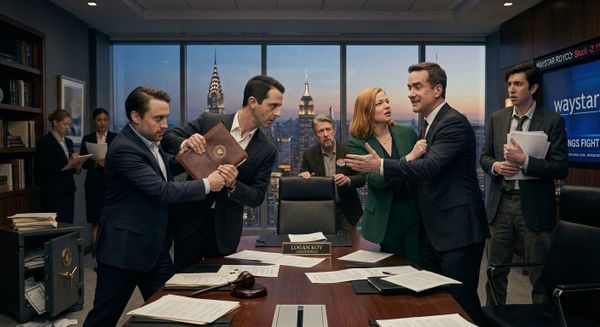 Why Succession Works: Narrative Thermal Equilibrium and Power Shifts