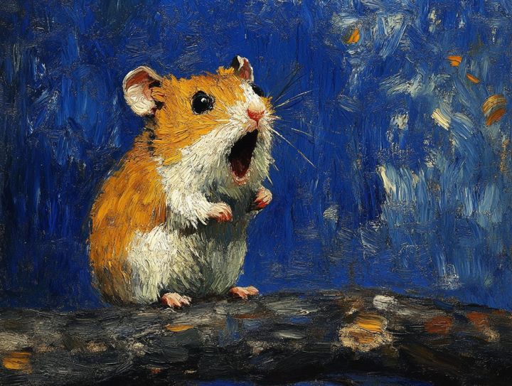 a singing rodent painting