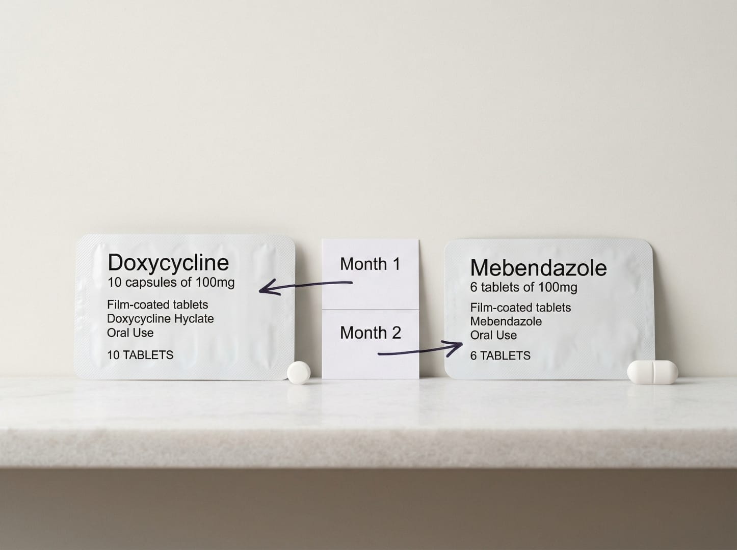 Doxycycline and Mebendazole alternating monthly cycle