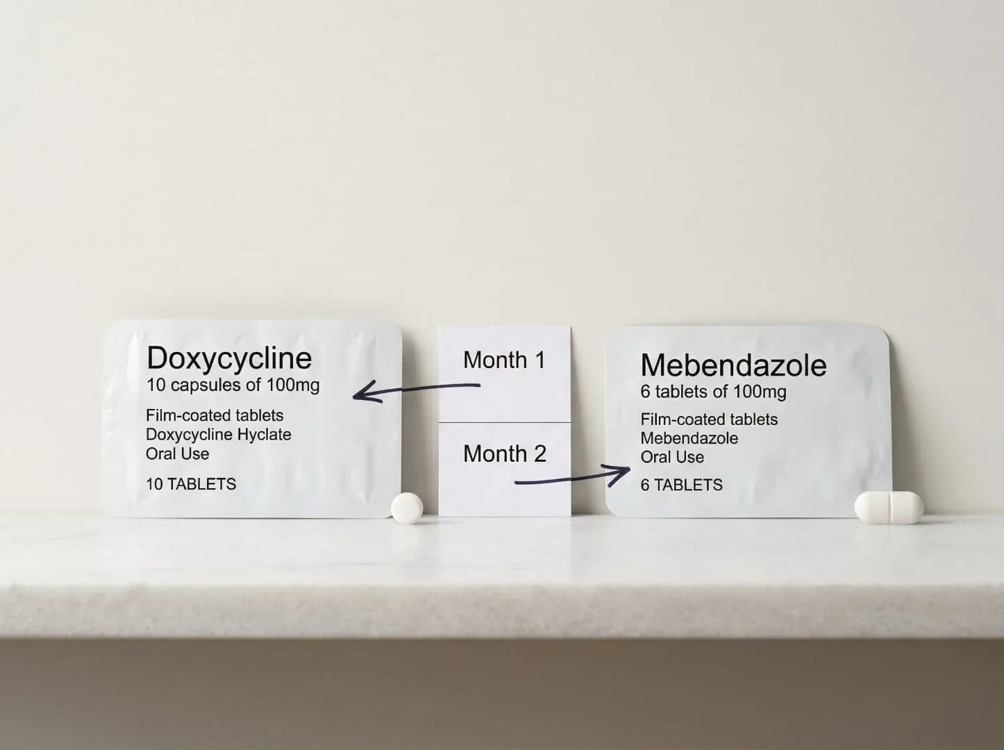 Doxycycline and Mebendazole alternating monthly cycle