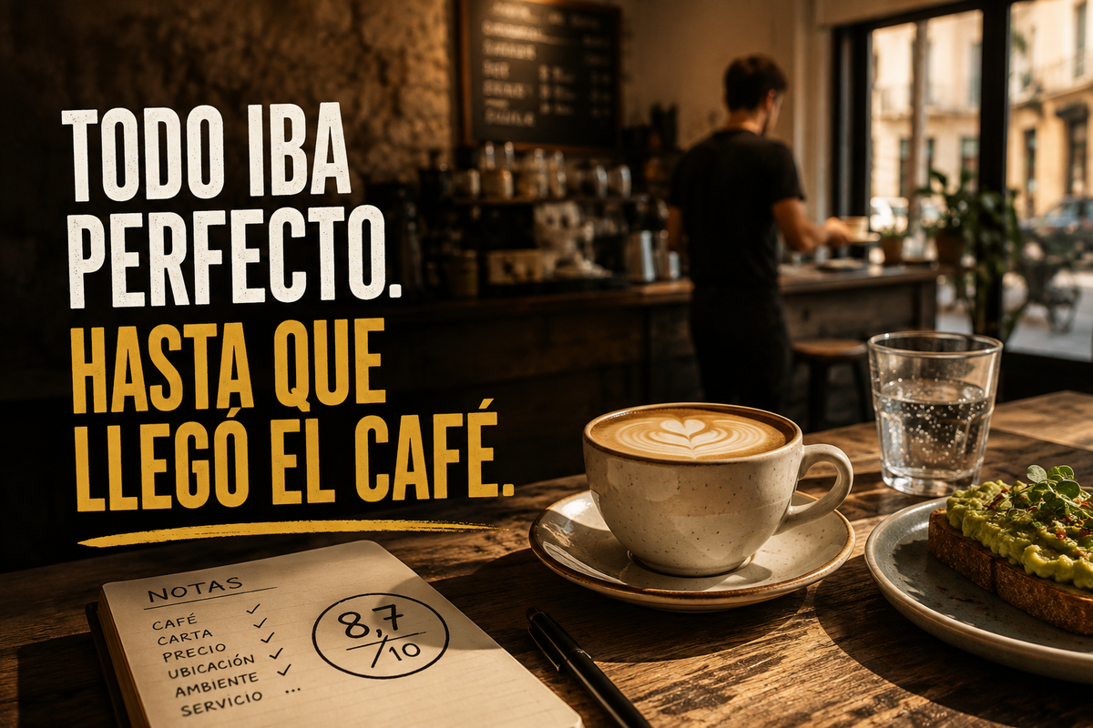 Todo iba perfecto. Hasta que llegó el café.