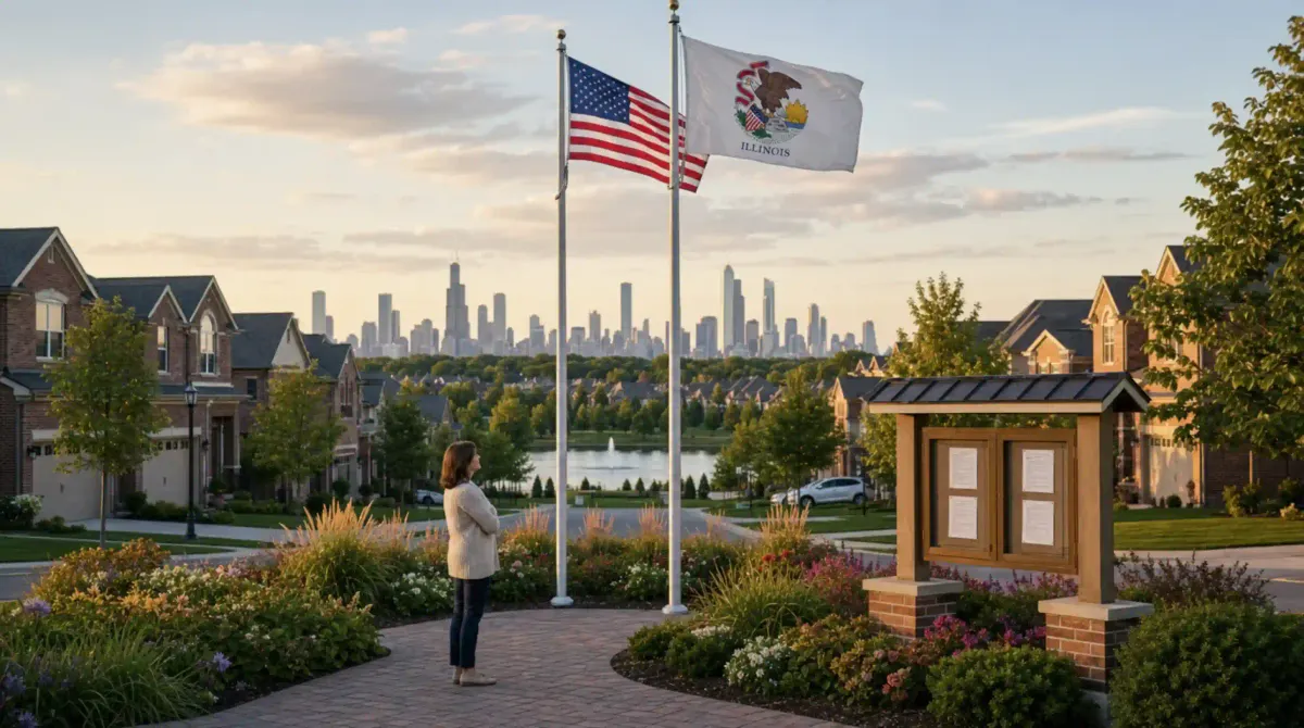Illinois HOA Flag Display
