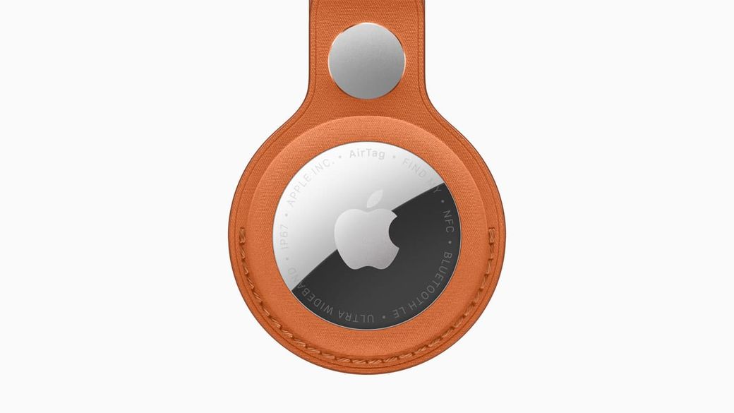 Apple AirTag in a FineWoven key ring
