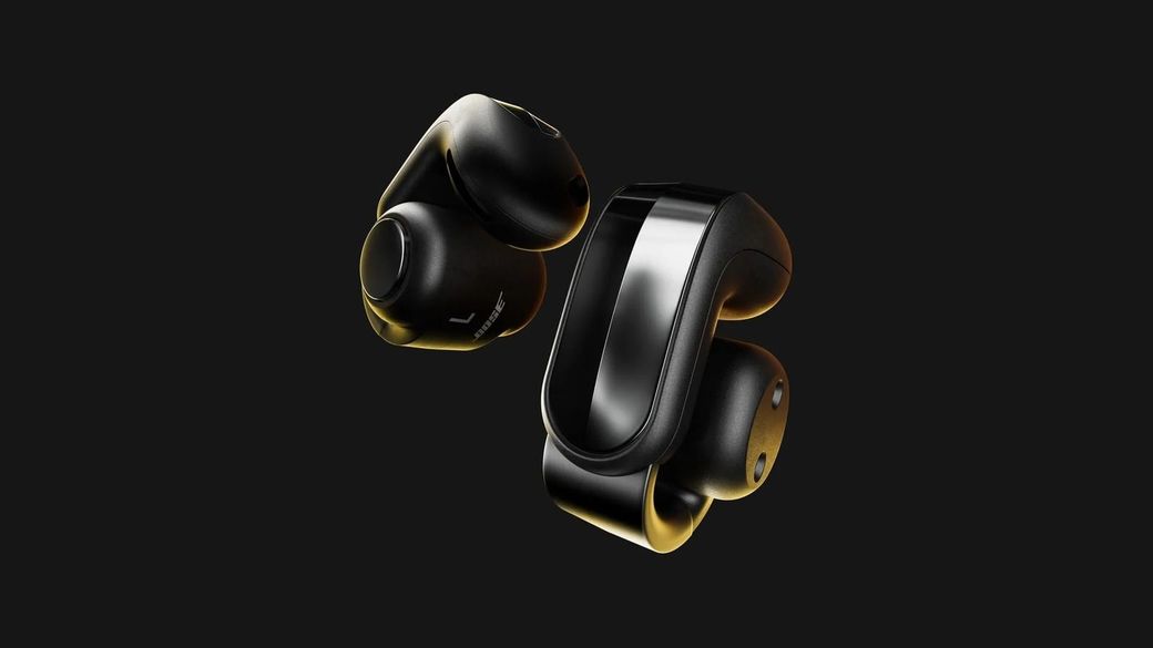 Bose Ultra Open Earbuds (2nd Gen) in black with a metallic cap