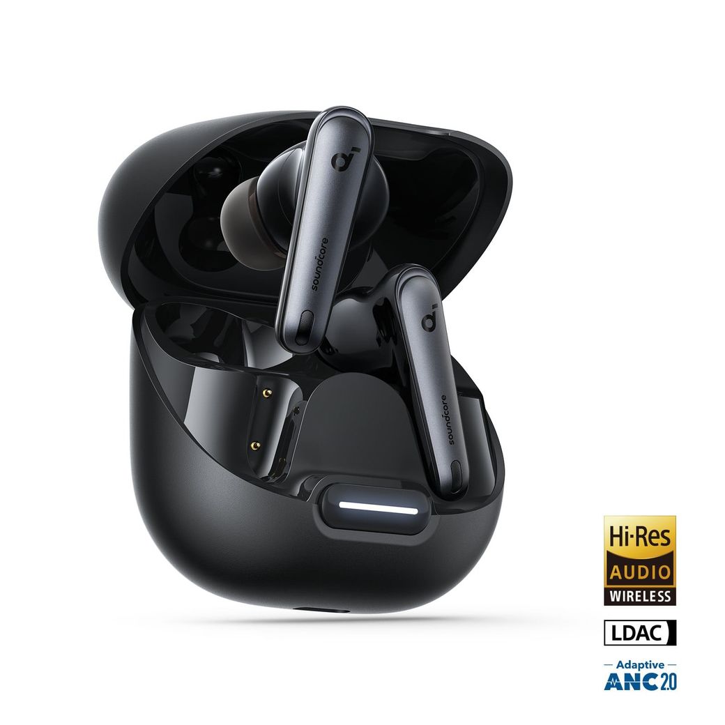 Soundcore Liberty 4 NC earbuds in their charging case