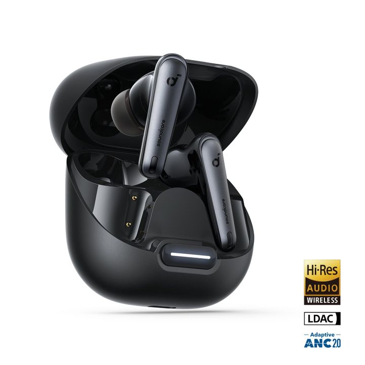 Soundcore Liberty 4 NC earbuds in their charging case