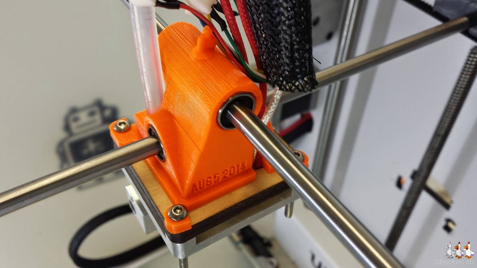 Foto des neu entwickelten Druckkopfs für die Ultimaker Original Düse am Ultimaker 2