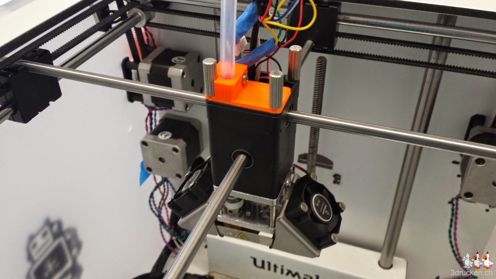 Foto des fertig neu zusammengesetzten Druckkopfs am Ultimaker 2