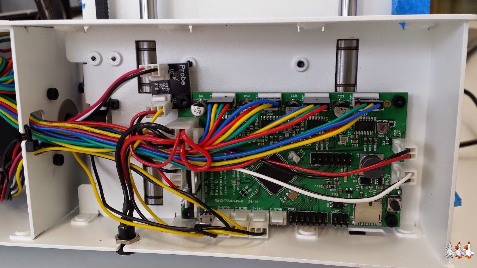 Foto der Unterseite des Printrbot Simple Metal mit der Elektronik