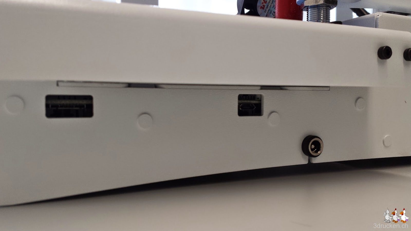 Foto der Anschlüsse am Printrbot Simple Metal