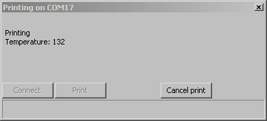 Screenshot des Druckdialogs von Cura während dem Aufheizen des Printrbot Simple Metal