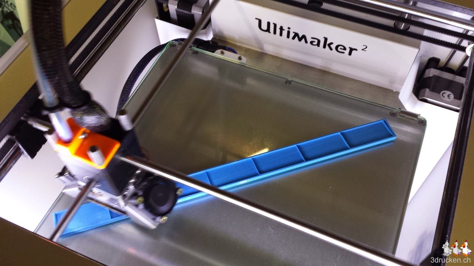 Foto während des Drucks des maximalen Quaders mit 20 mm Dicke im Ultimaker 2