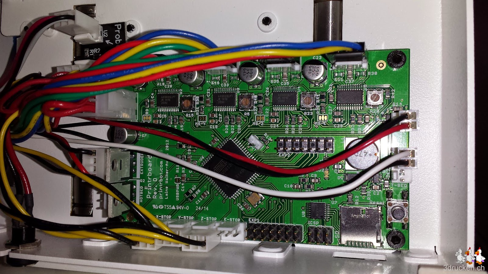 Foto der Elektronik auf der Unterseite des Printrbot Simple Metal