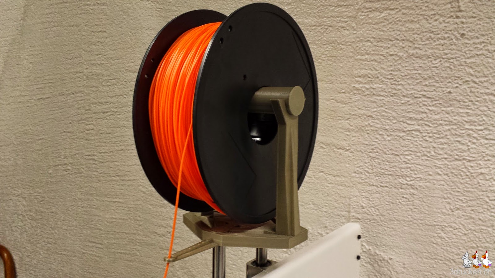 Foto der zweiten stabileren Rollenhalterung am Printrbot Simple Metal