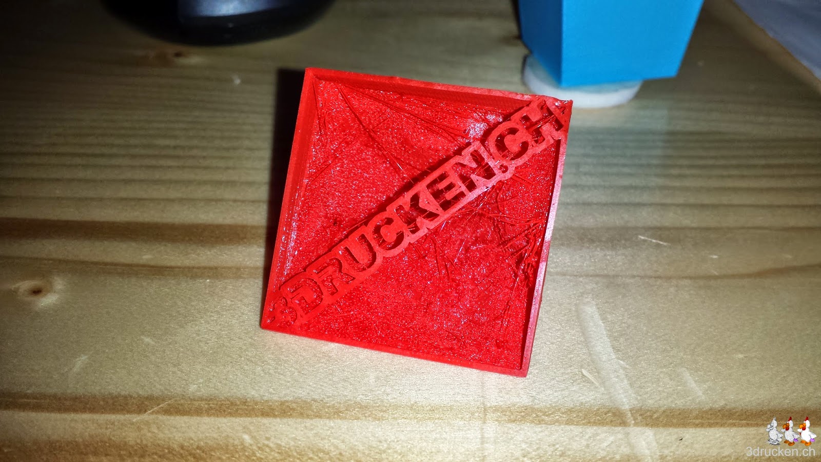 Foto der Unterseite des ersten erfolgreich gedruckten Matterhorn Giveaways