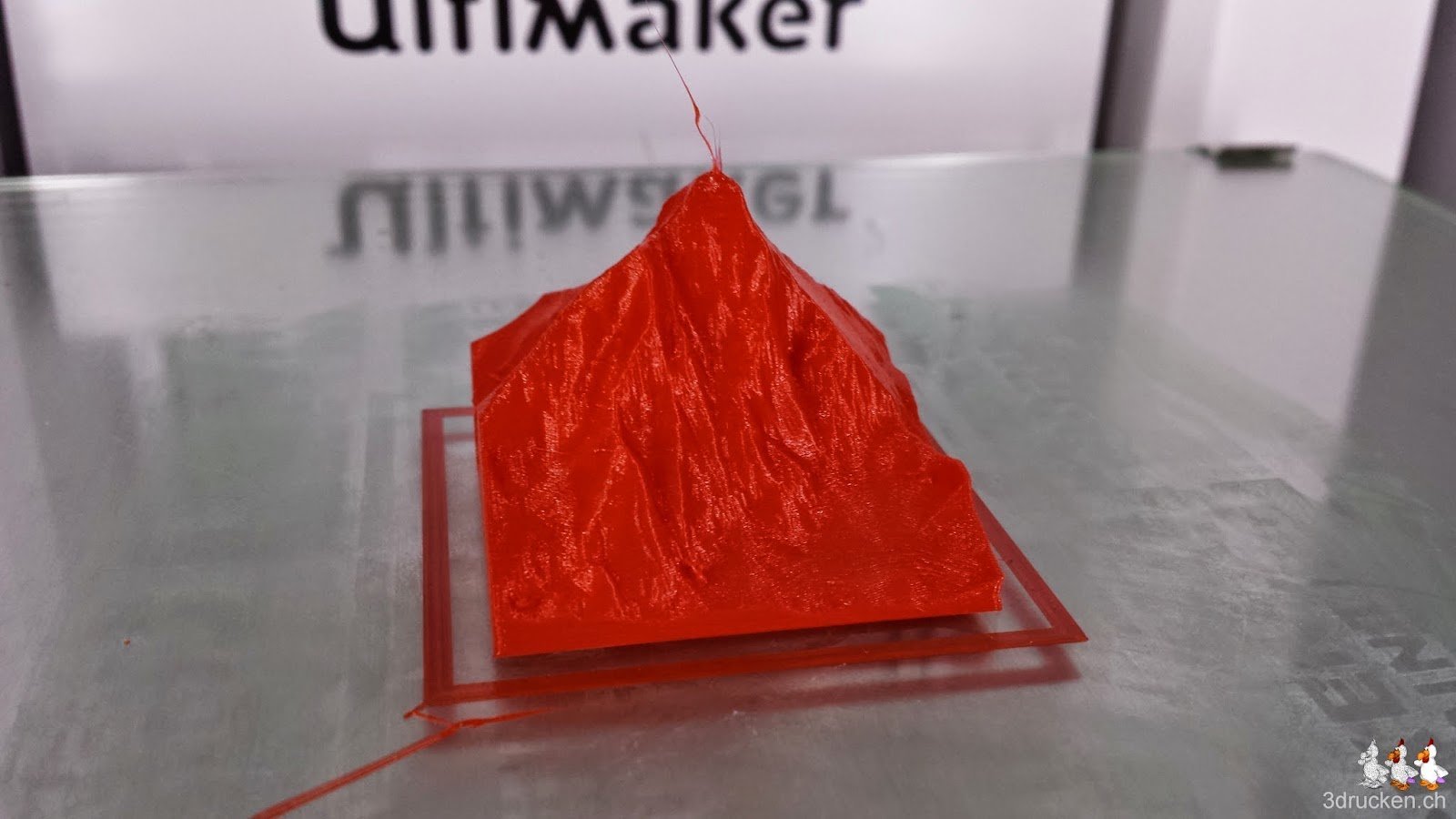 Foto des zweiten erfolgreichen Druckversuchs des Matterhorn Giveaways auf dem Ultimaker 2