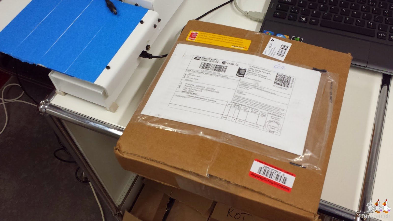 Foto des Pakets mit dem LCD Control Kit für den Printrbot Simple Metal