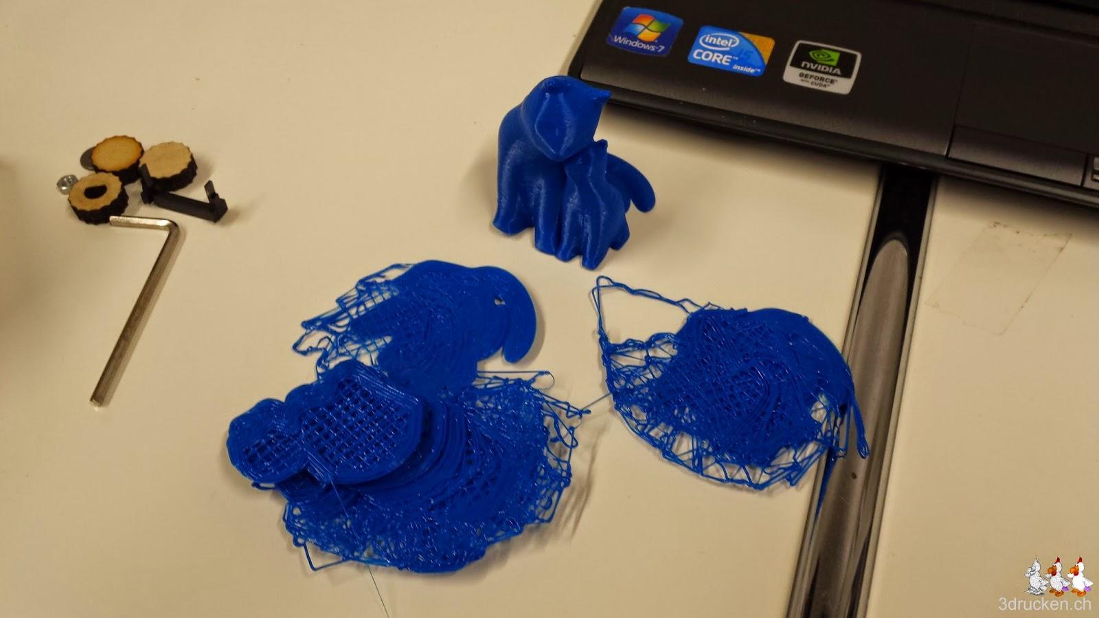 Foto der drei Druckresultate vom NEO