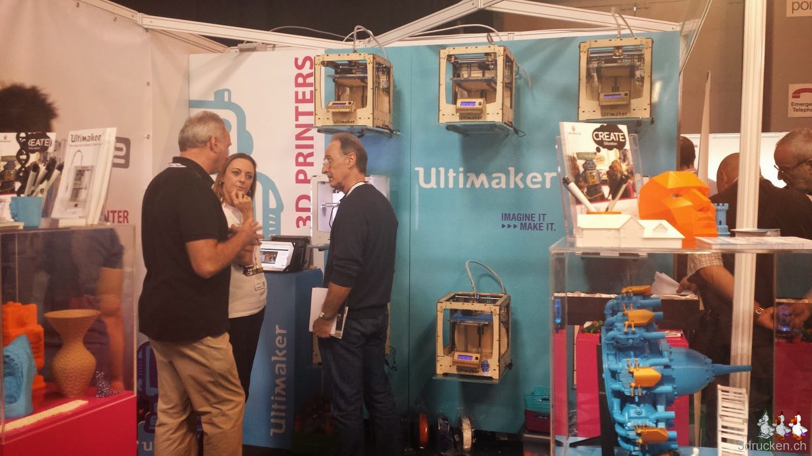 Foto der Produktionswand am Stand von Ultimaker an der TCT Show 2014 in Birmingham