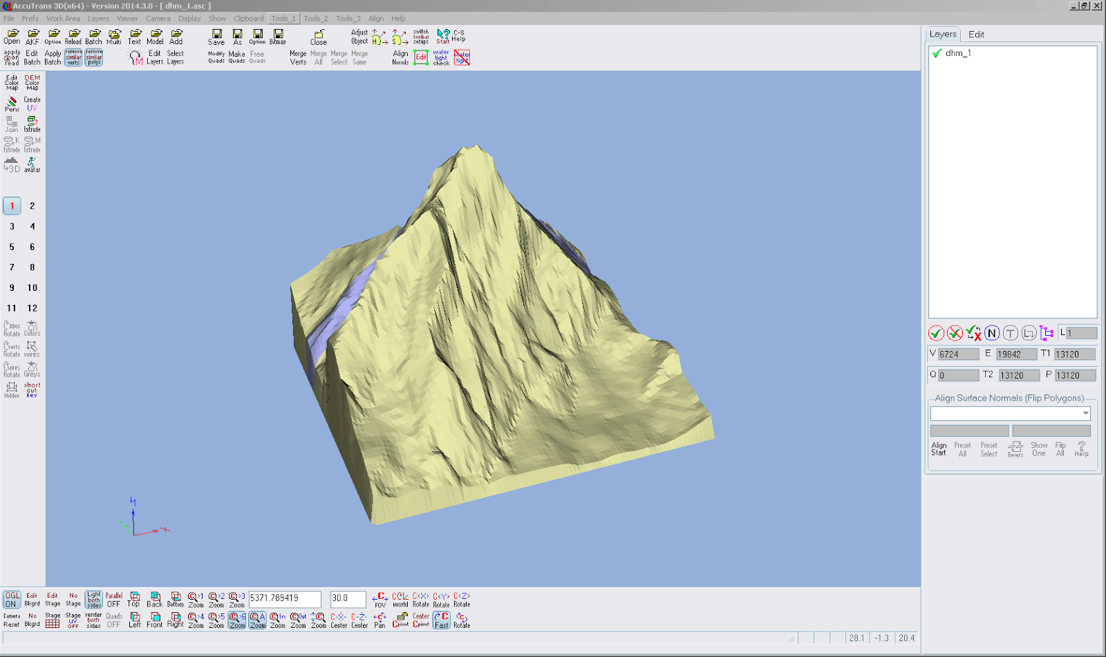 Screenshot aus AccuTrans 3D mit dem für uns interessanten Ausschnitts